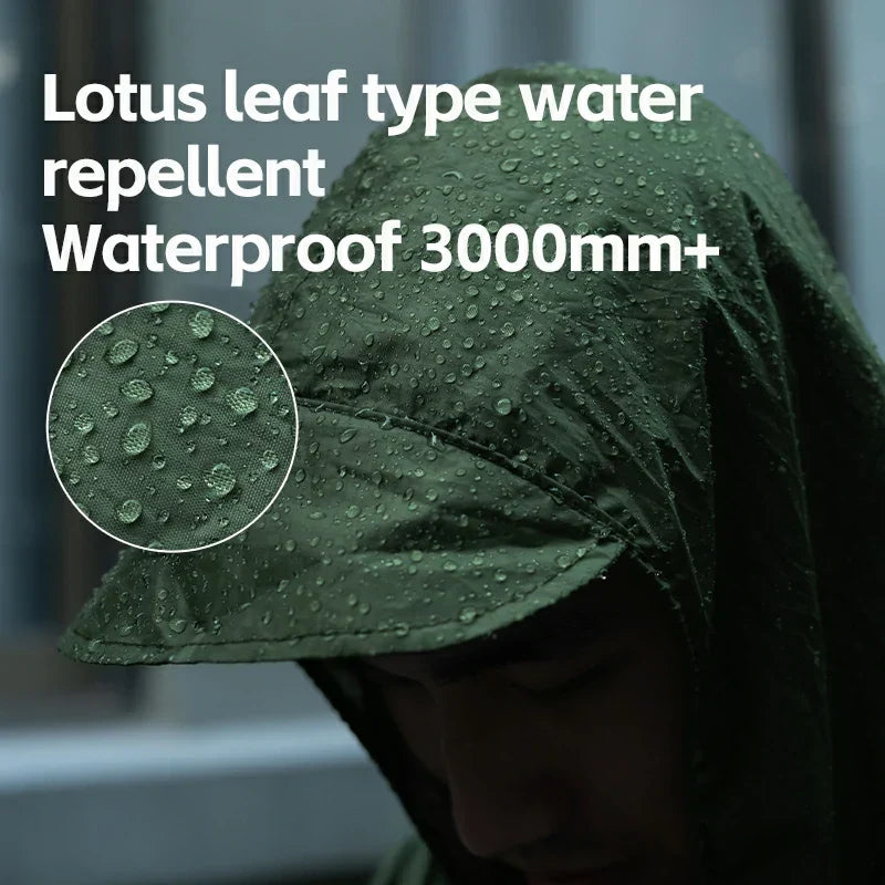 Qunature 3-in-1 Rain Poncho, Canopy & Groundsheet