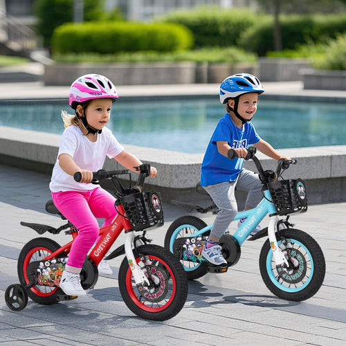 Adjustable Kids' Bike with Basket — Red - view 2