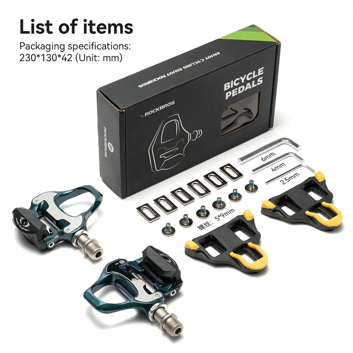 ROCKBROS SPD-SL Compatible Clipless Pedals & Cleats