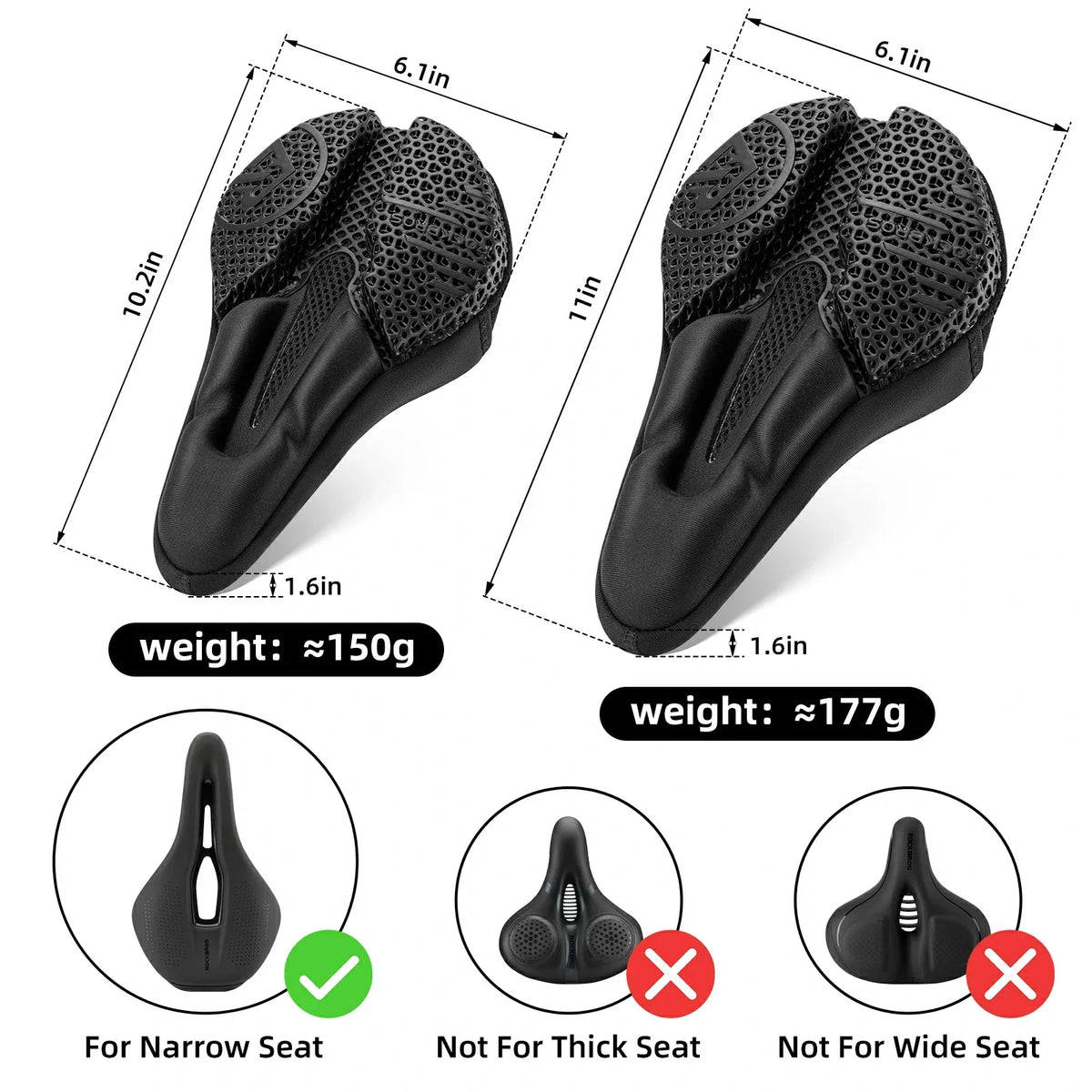 ROCKBROS 3D-Padded Bicycle Seat Cover
