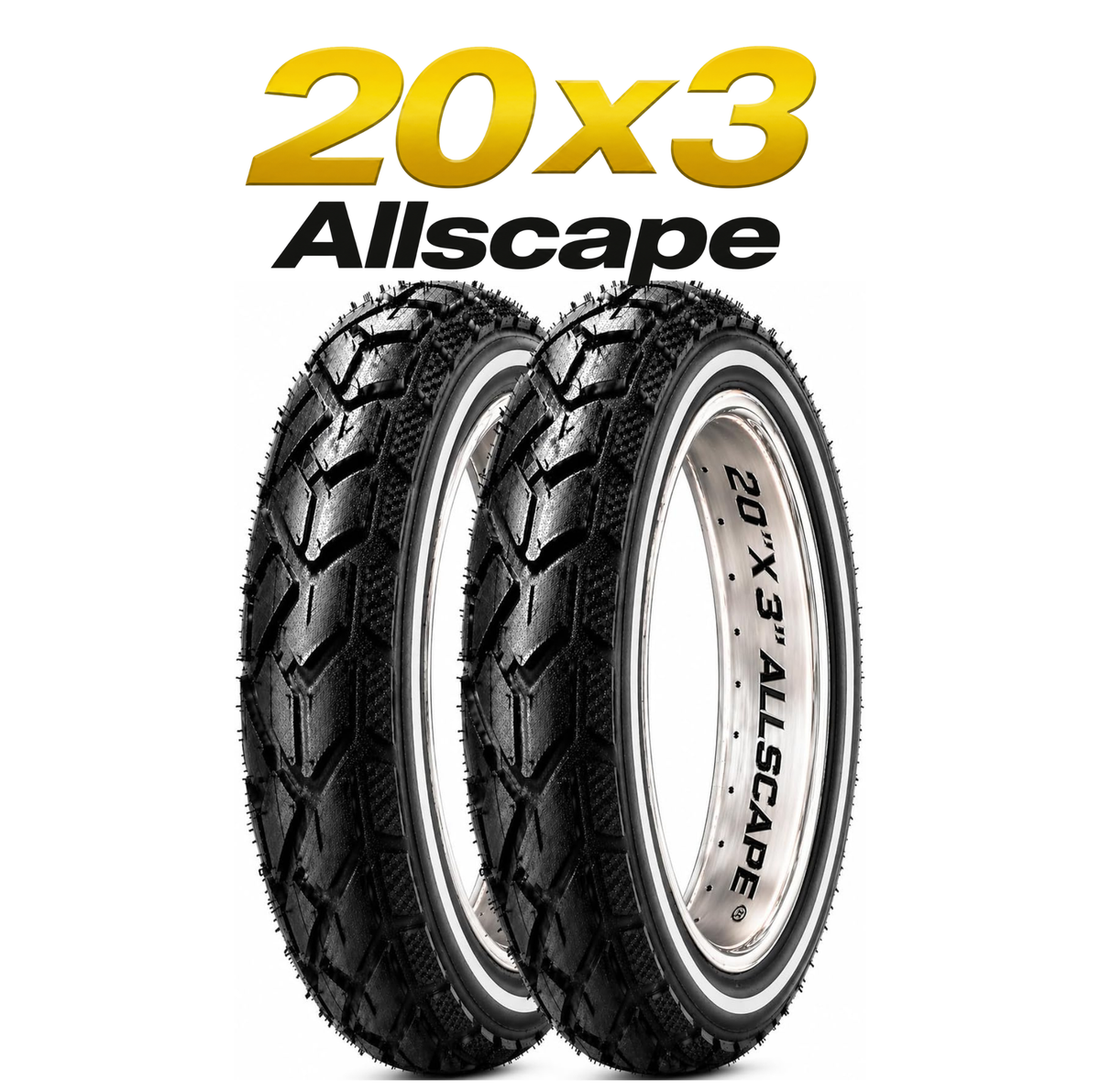 HEB ALLSCAPE Fat Tires 20" x 3.0" - Set of 2 Tires, Tubes Not Included