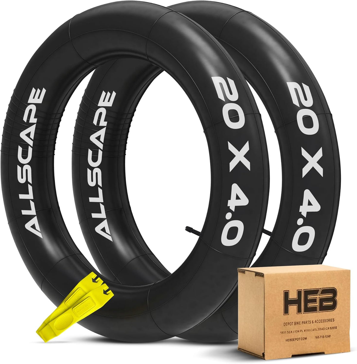 HEB VIPERESS BUNDLE Fat Tires - SET OF 20"x 4.0" (2) Tires, (2)Tubes, and an Electric Tire Inflator - view 2