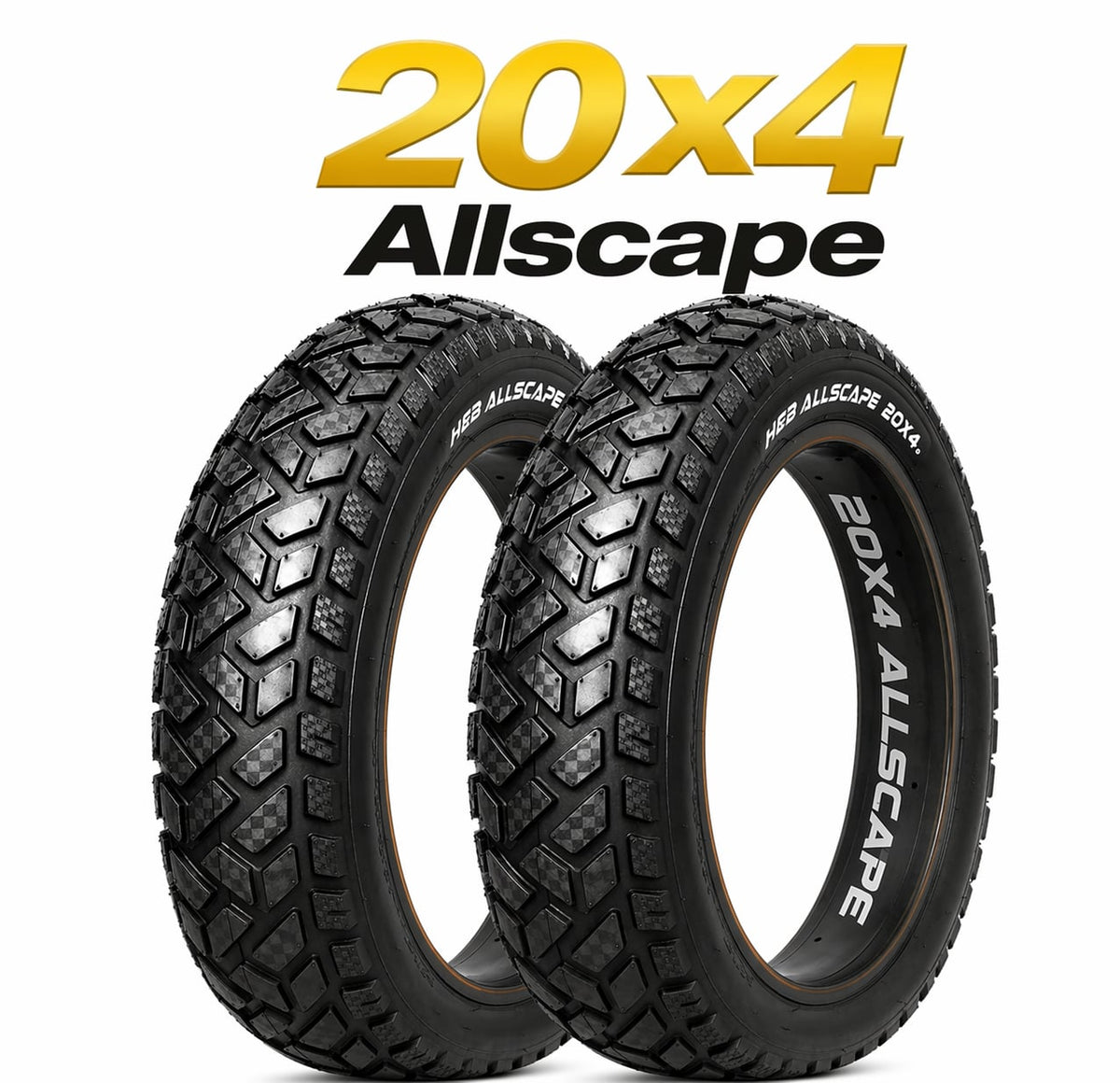 HEB ALLSCAPE Fat Tires - 20"x 4.0" (SET OF 2 Tires) Tubes Not Included.