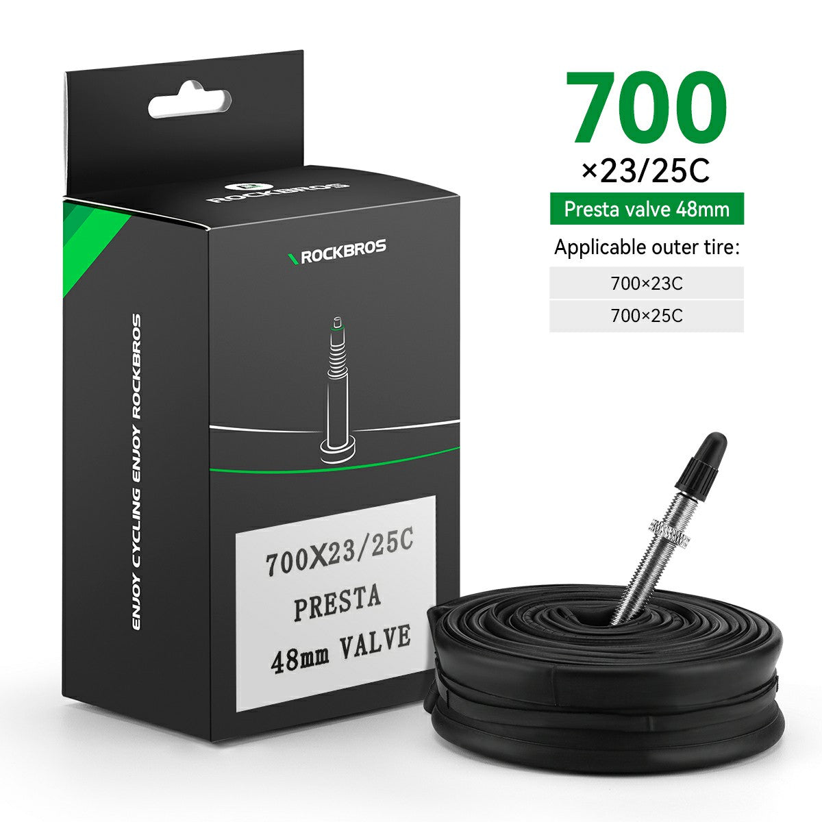 700c Butyl Bicycle Inner Tube – 48mm Valve Options
