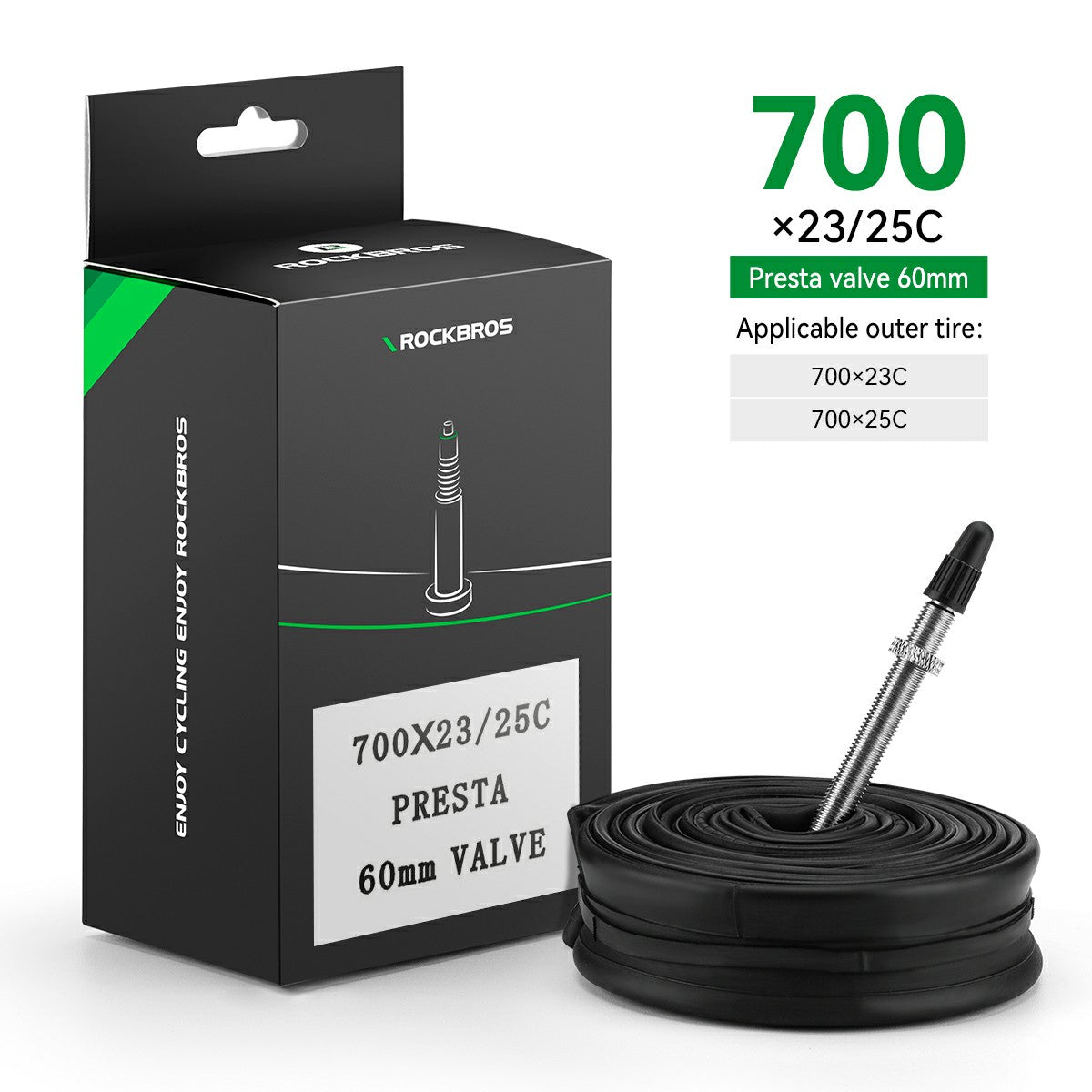 700c Butyl Bicycle Inner Tube – 48mm Valve Options