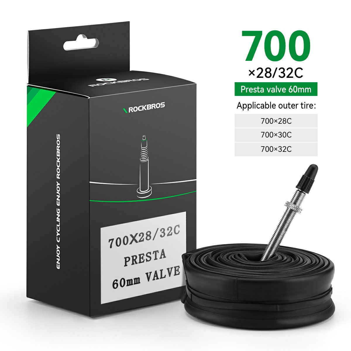 700c Butyl Bicycle Inner Tube – 48mm Valve Options