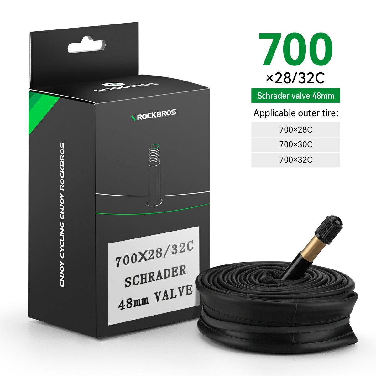 700c Butyl Bicycle Inner Tube – 48mm Valve Options