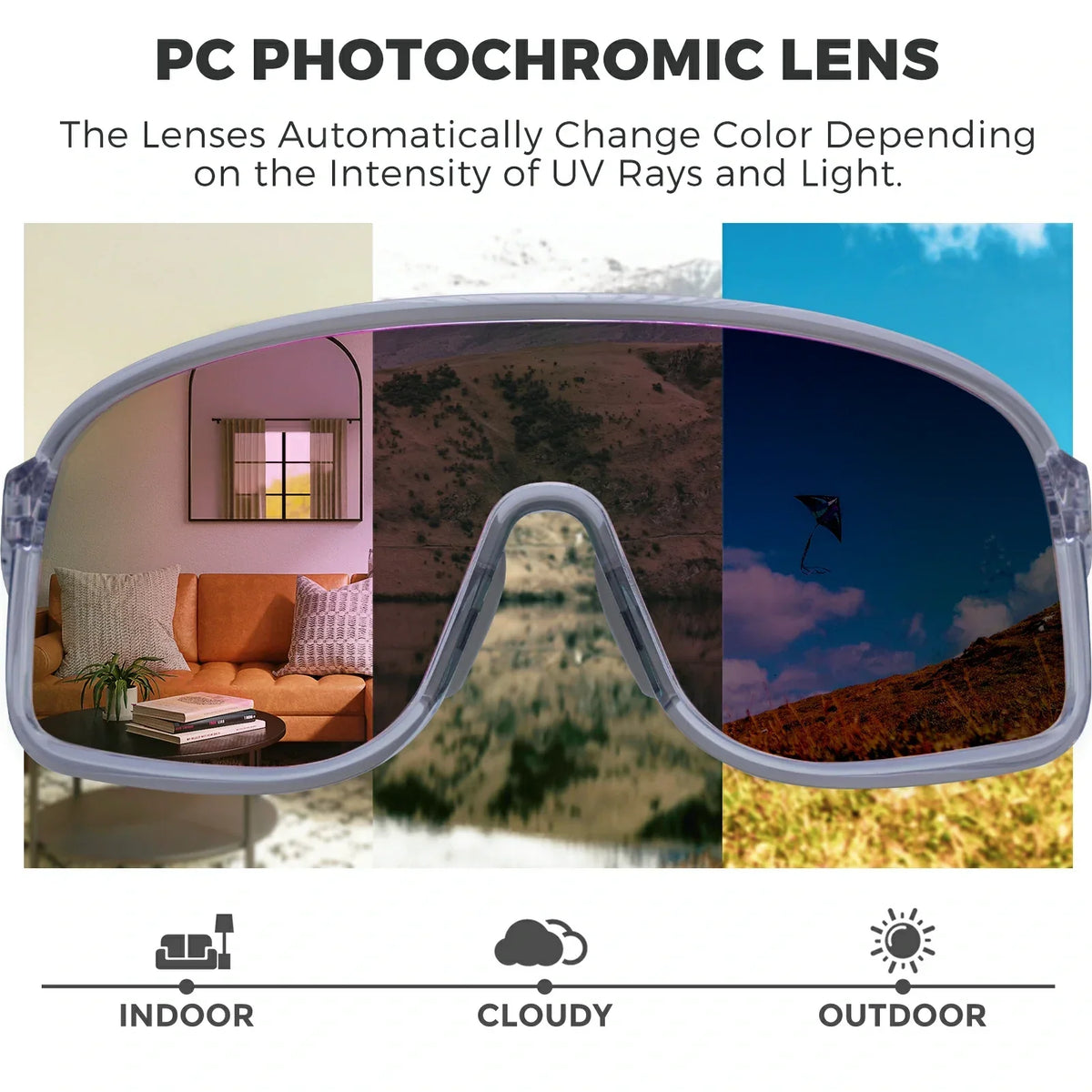 ROCKBROS Photochromic Cycling Sunglasses
