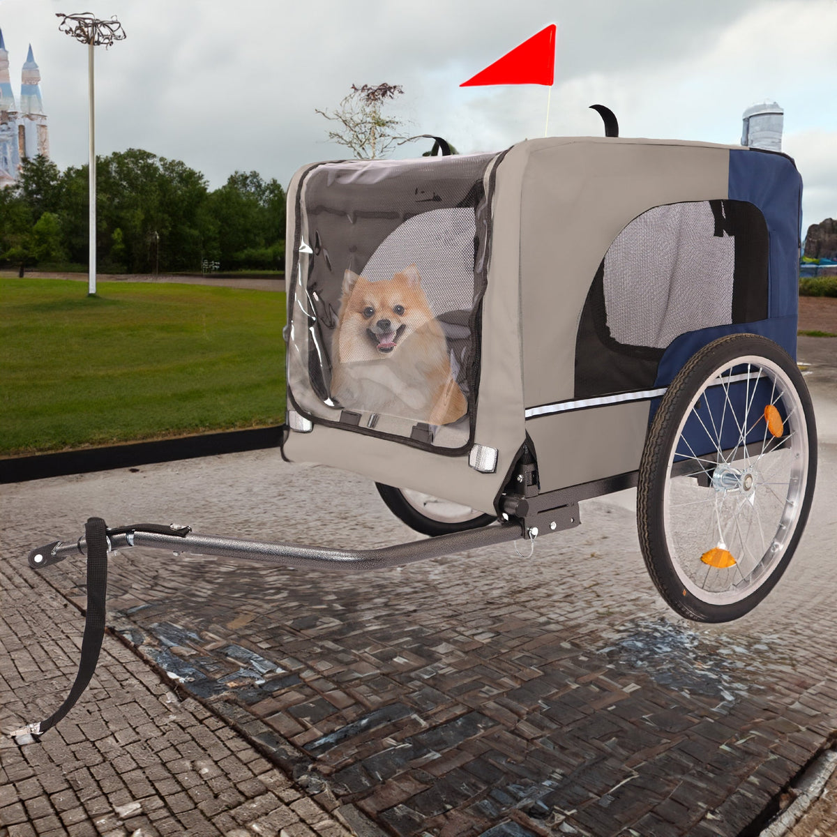 Tangkula Mesh Dog Bike Trailer