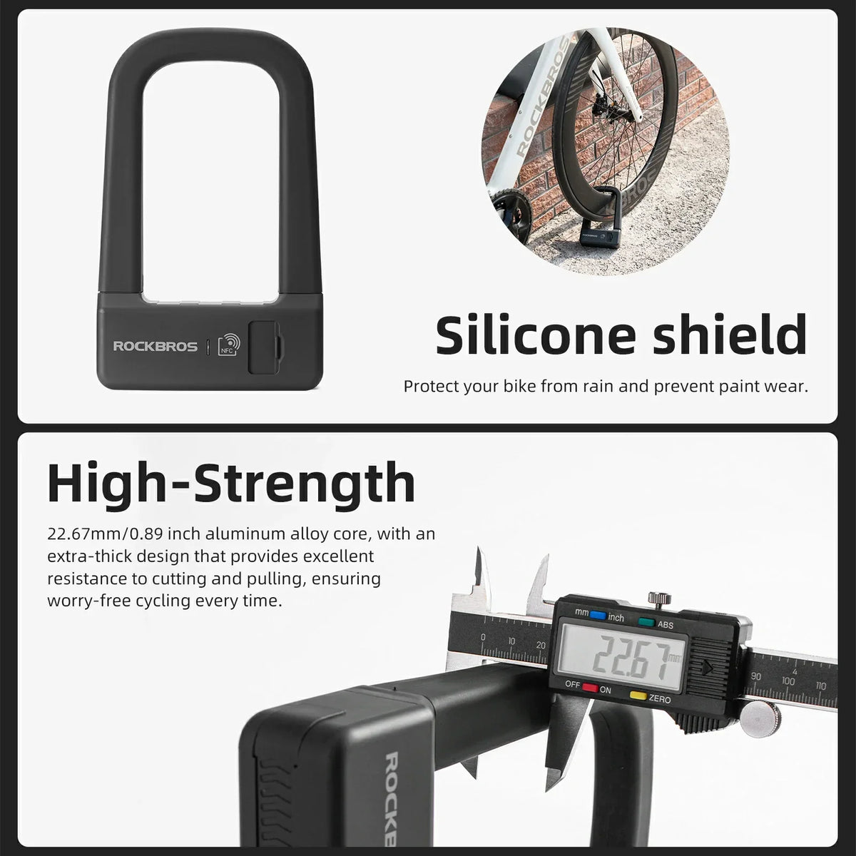 ROCKBROS NFC Smart Bicycle U-Lock