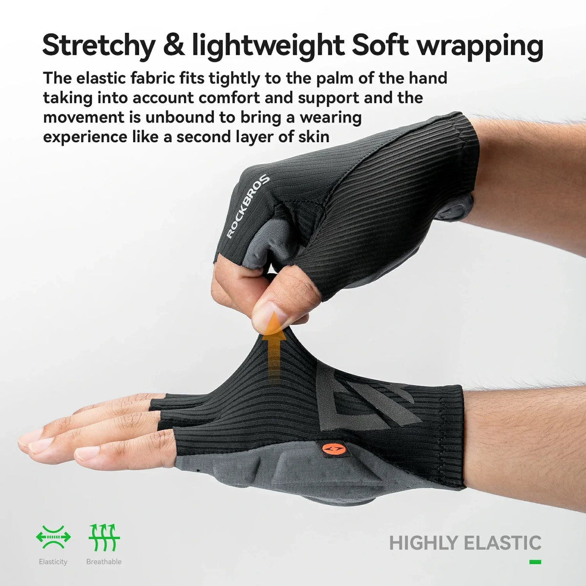 ROCKBROS Elastic Interface Half-Finger Cycling Gloves