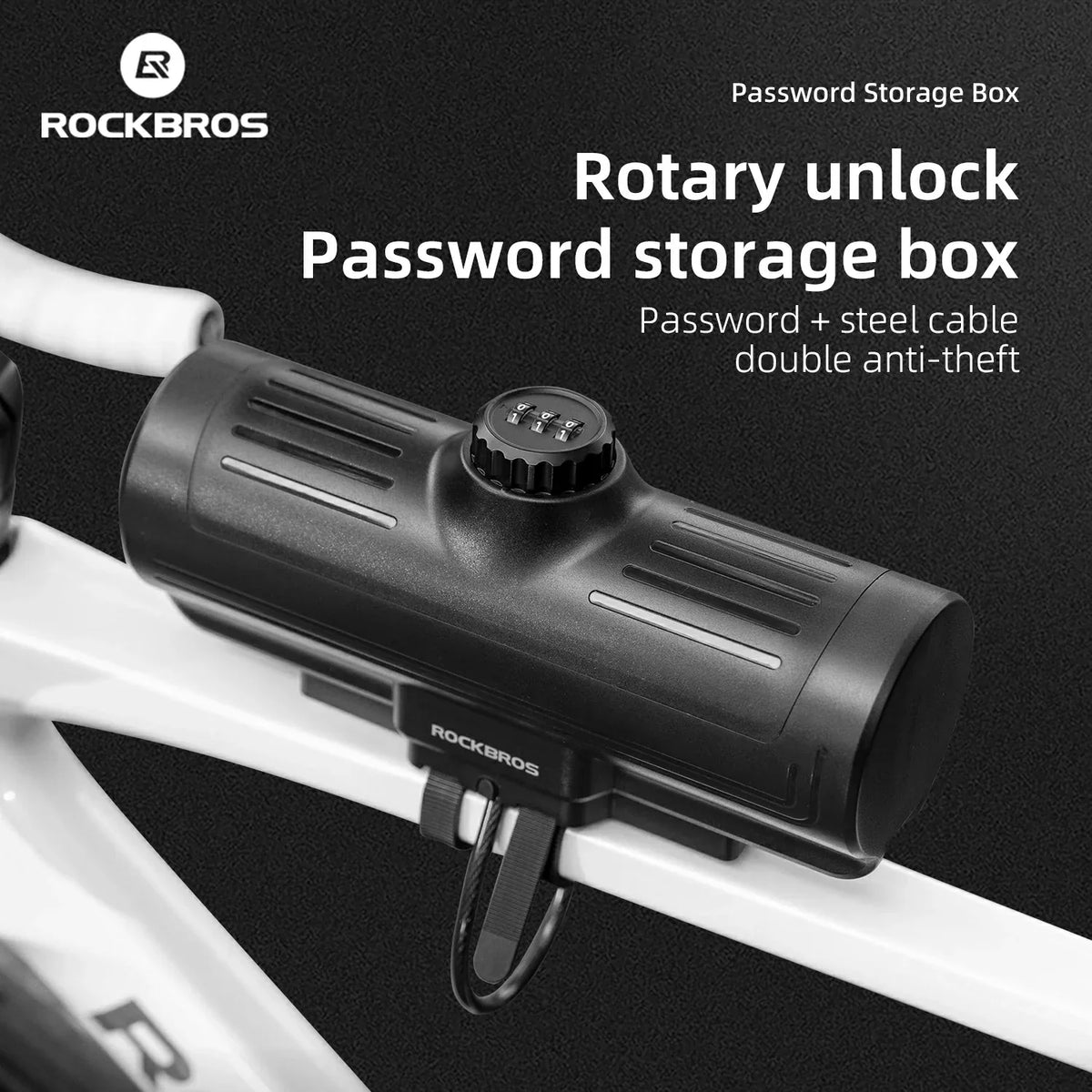 ROCKBROS frame-mounted locking storage box