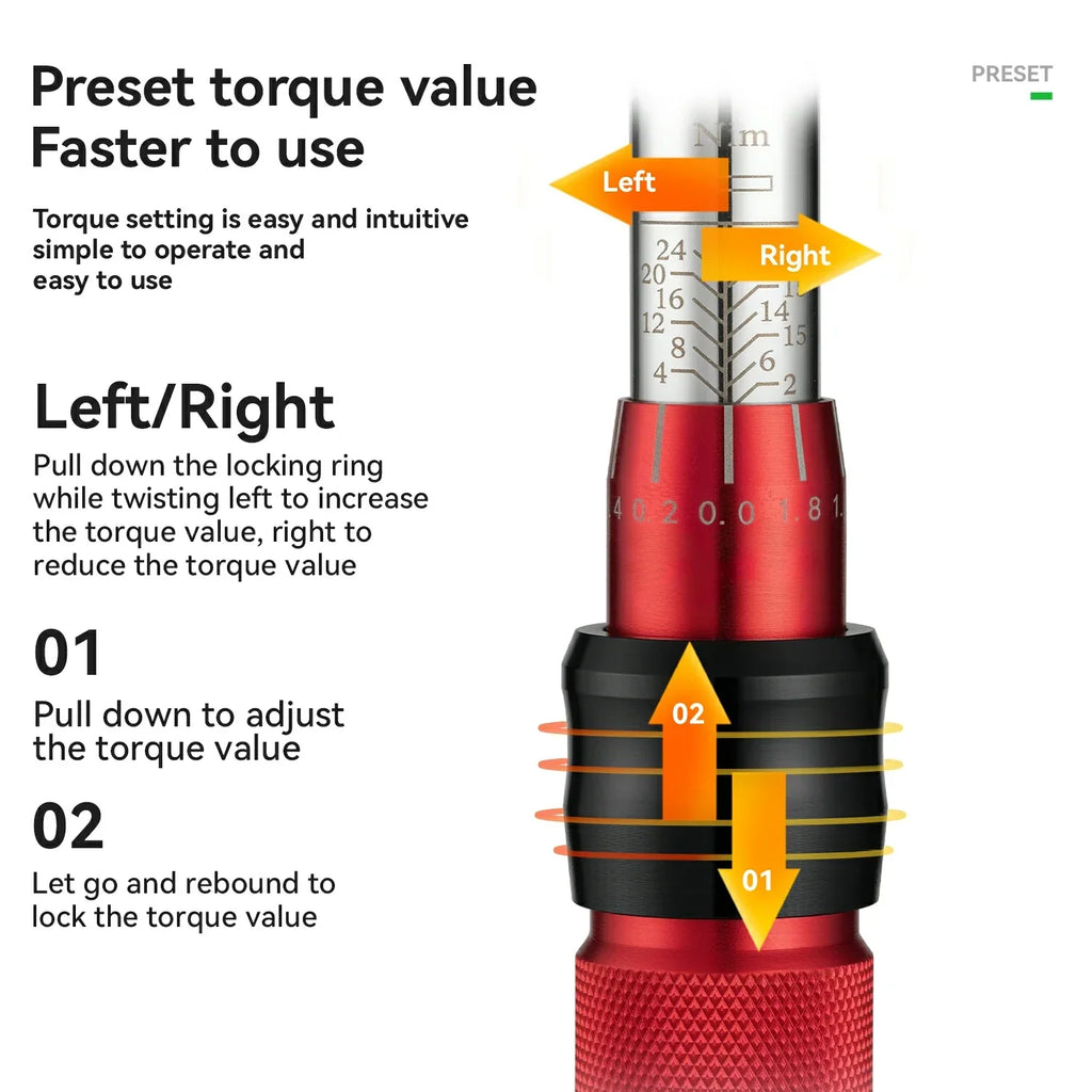 1/4-Inch Click Torque Wrench – 2–24 Nm