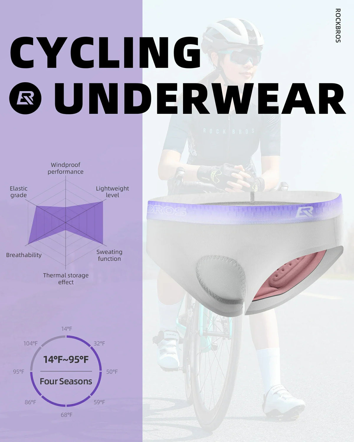 ROCKBROS Women's 4D Padded Cycling Underwear