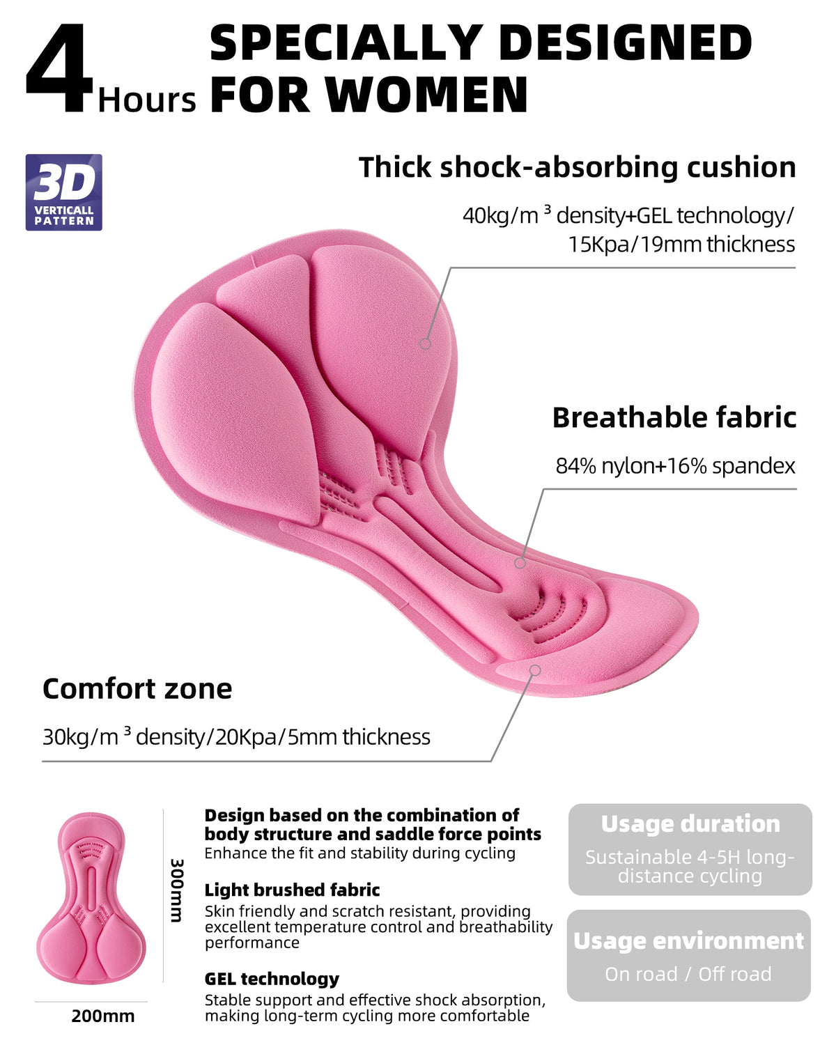 Women's 4D Padded Cycling Underwear