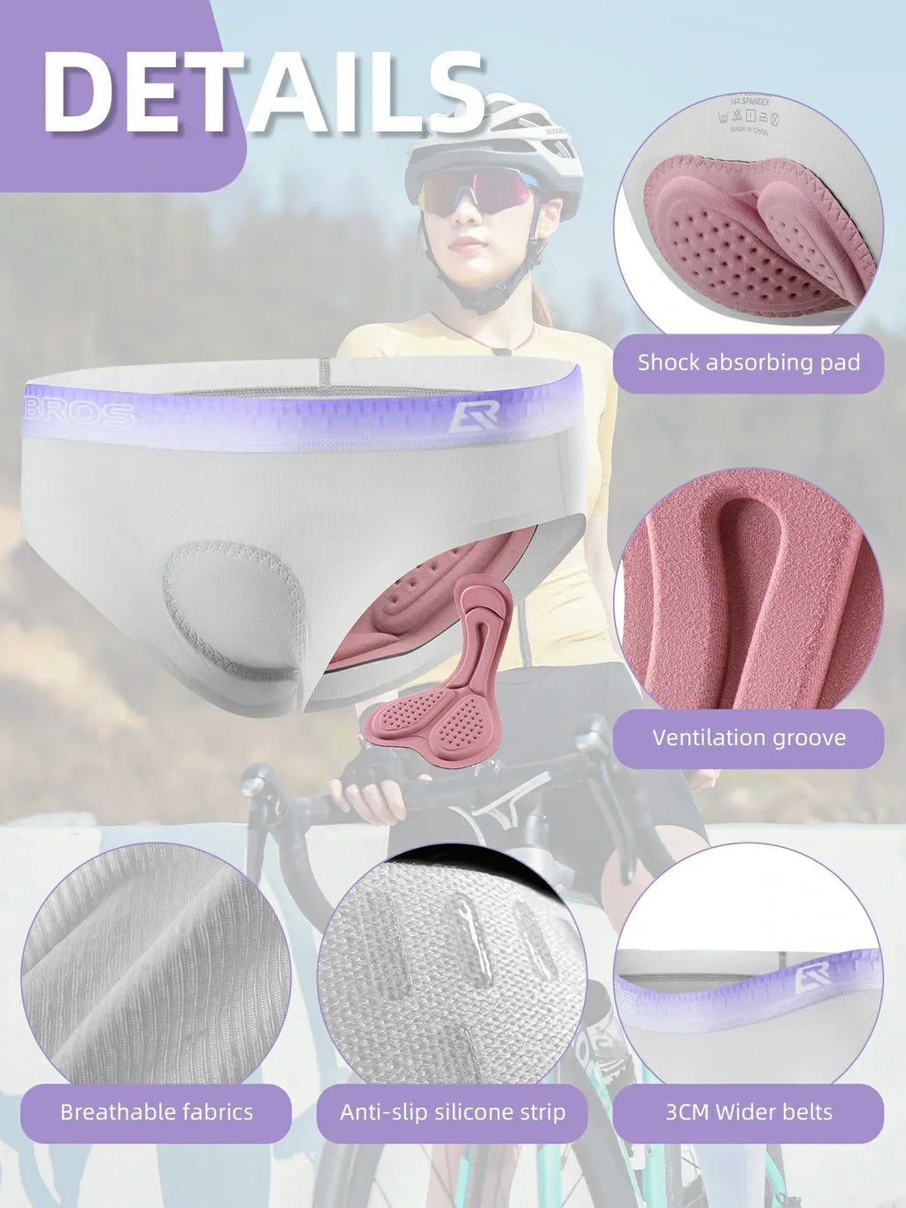 ROCKBROS Women's 4D Padded Cycling Underwear