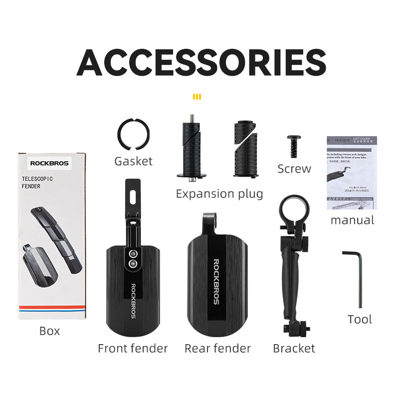 Adjustable Front & Rear Bicycle Fenders
