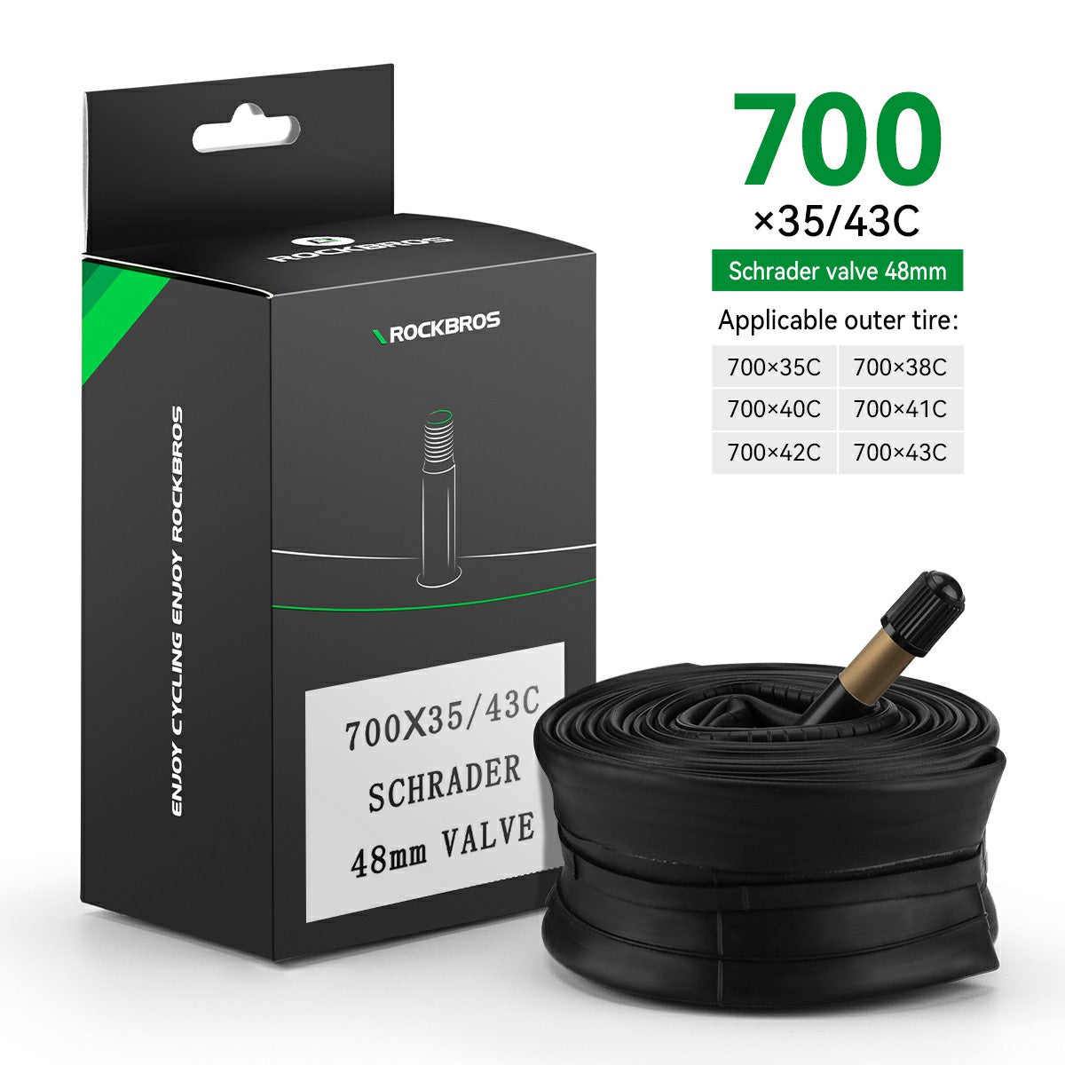700c Butyl Bicycle Inner Tube – 48mm Valve Options