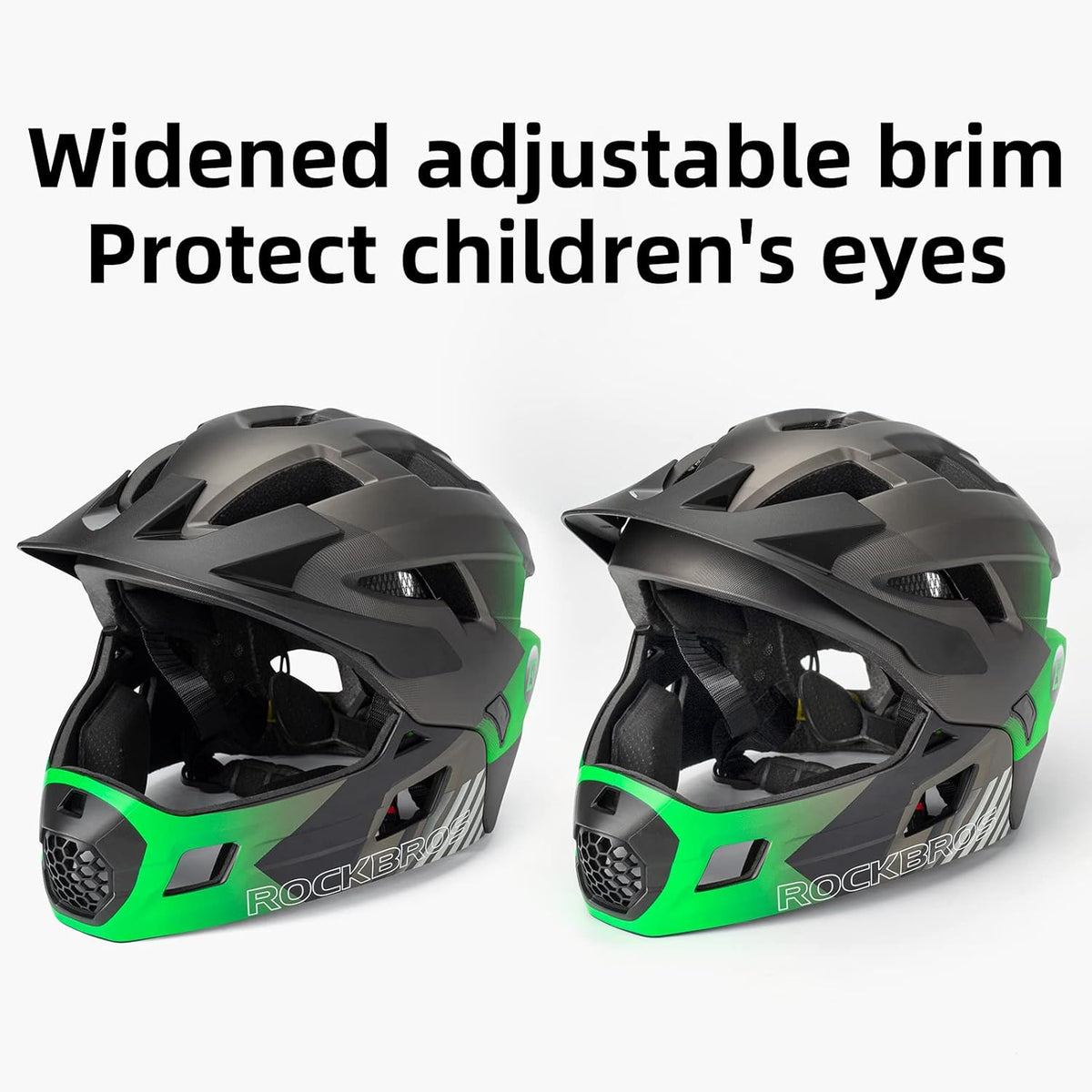 ROCKBROS Kids' Full-Face Bike Helmet with Detachable Chin Guard