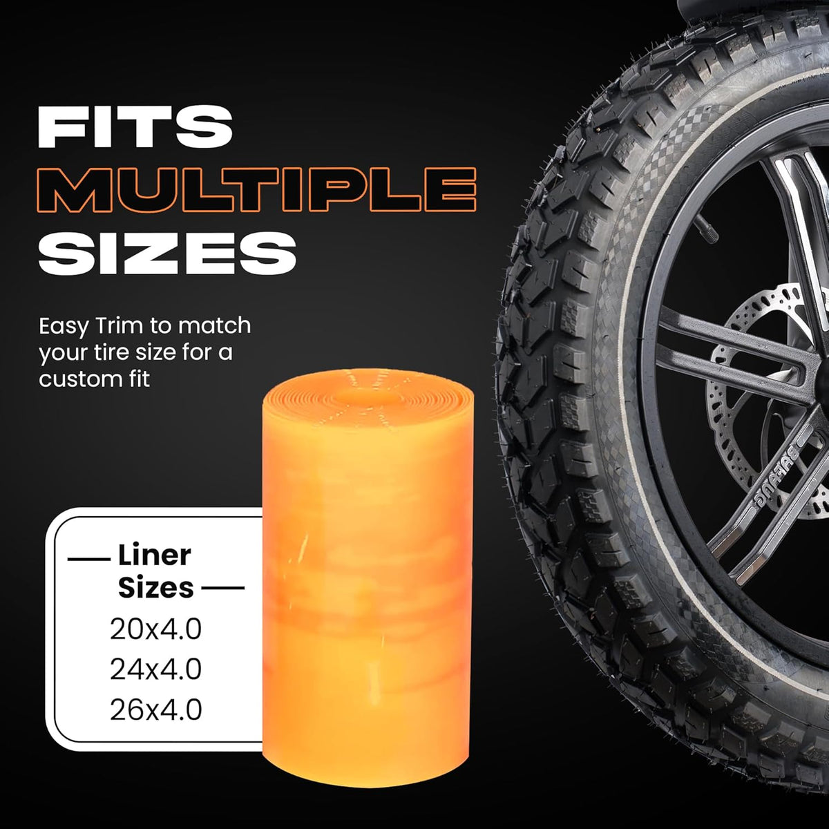 Happy E Bikes Allscape Bike Tire Liner (2 Pack) - Fits 20x4, 24x4, 26x4 - view 3