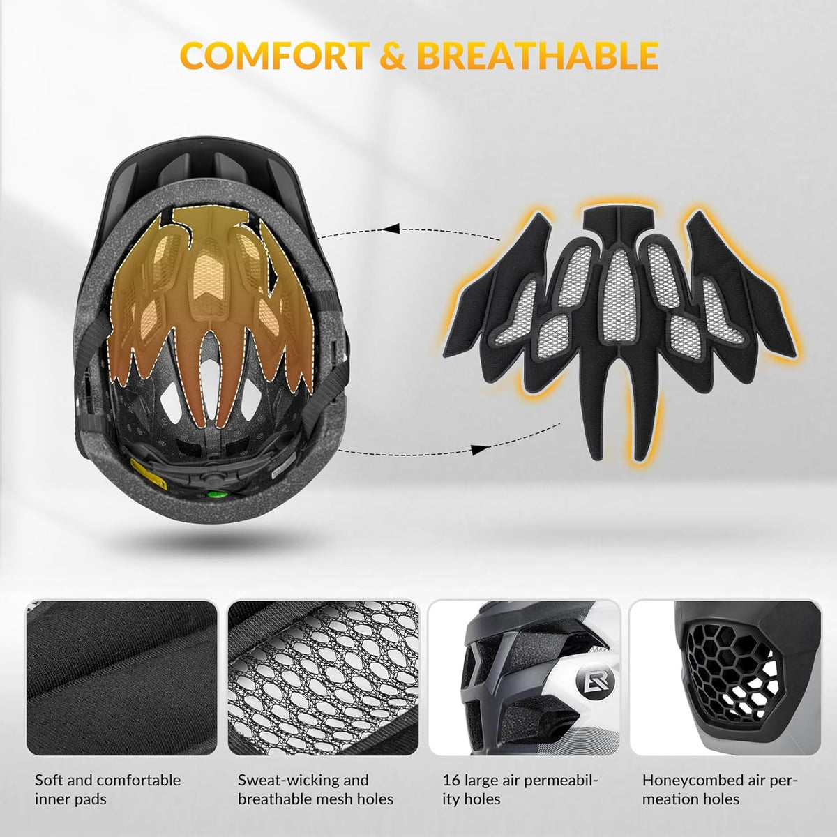 ROCKBROS Kids' Full-Face Bike Helmet with Detachable Chin Guard
