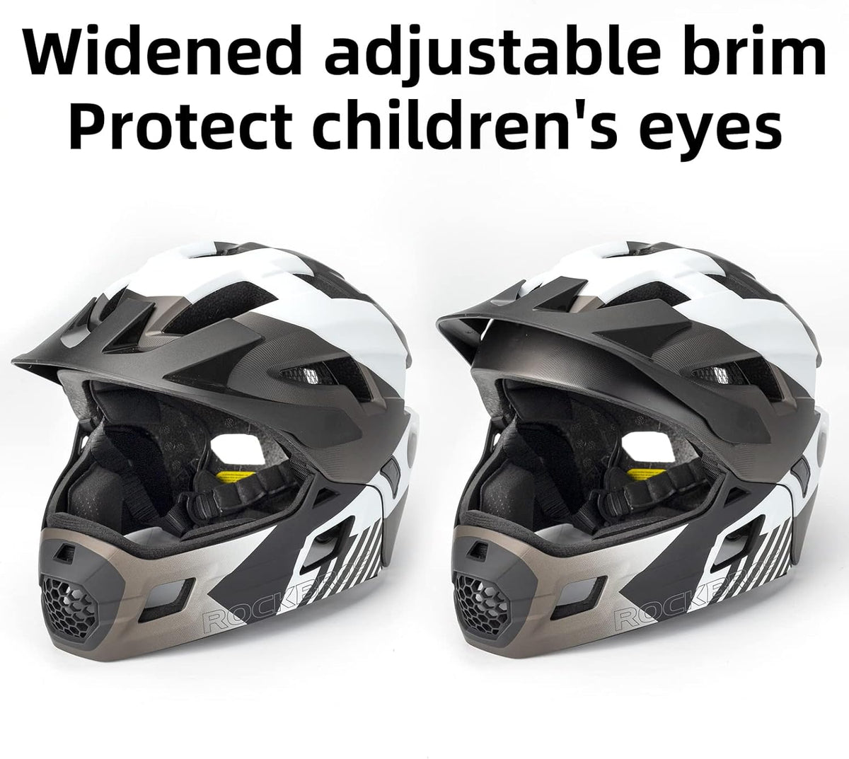 ROCKBROS Kids' Full-Face Bike Helmet with Detachable Chin Guard