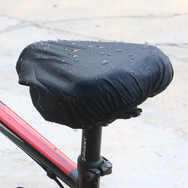 Black and Silver Bicycle Saddle Rain Cover