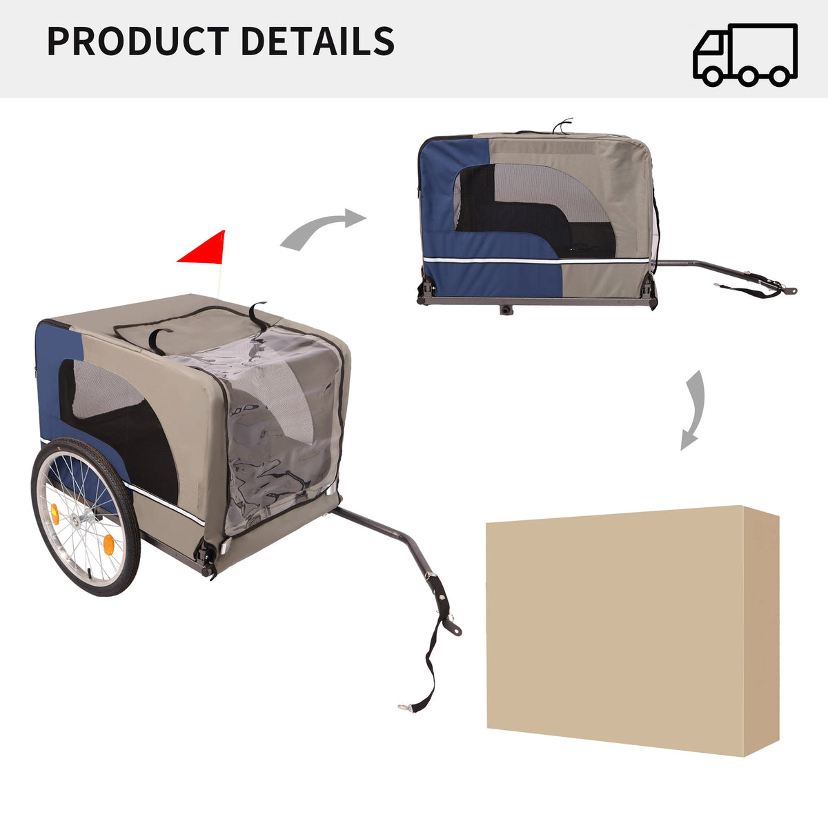 Tangkula Mesh Dog Bike Trailer - view 4