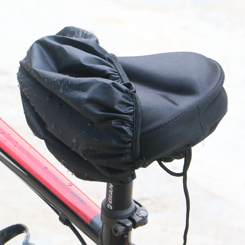 Black and Silver Bicycle Saddle Rain Cover - view 2