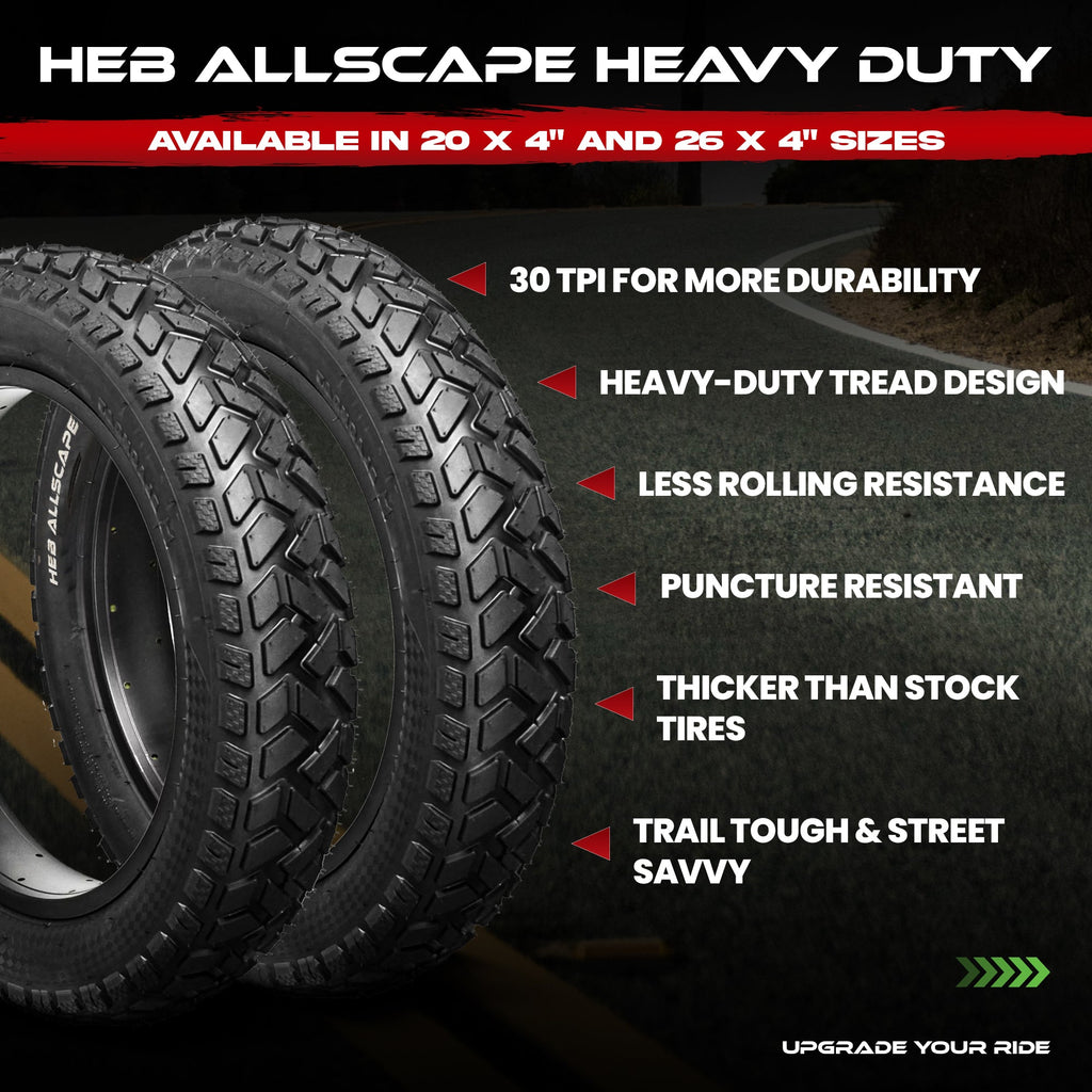 HEB ALLSCAPE Fat Tires - 24"x 4.0" (SET OF 2 Tires) Tubes Not Included. - view 5