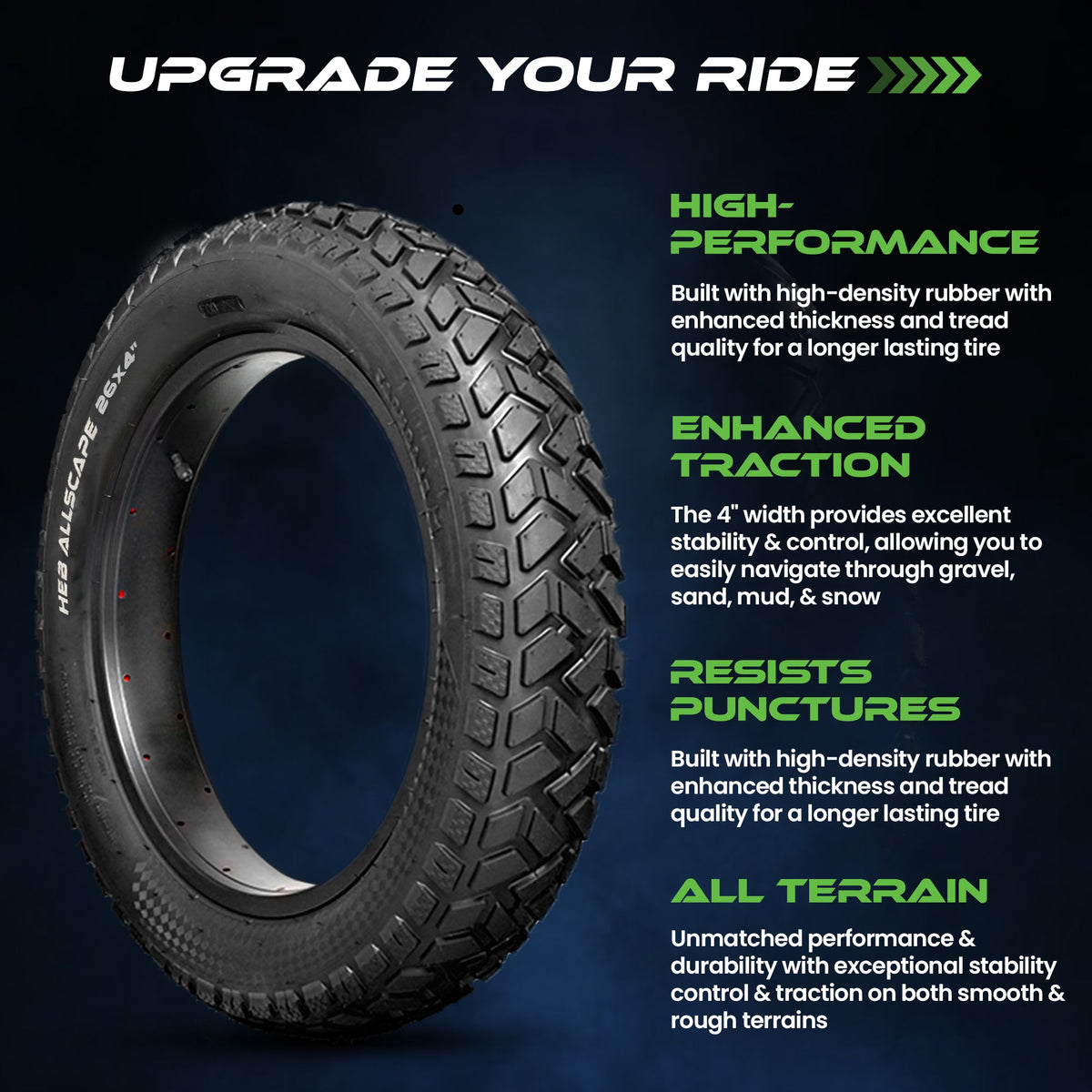 HEB ALLSCAPE Fat Tires - 24"x 4.0" (SET OF 2 Tires) Tubes Not Included. - view 6