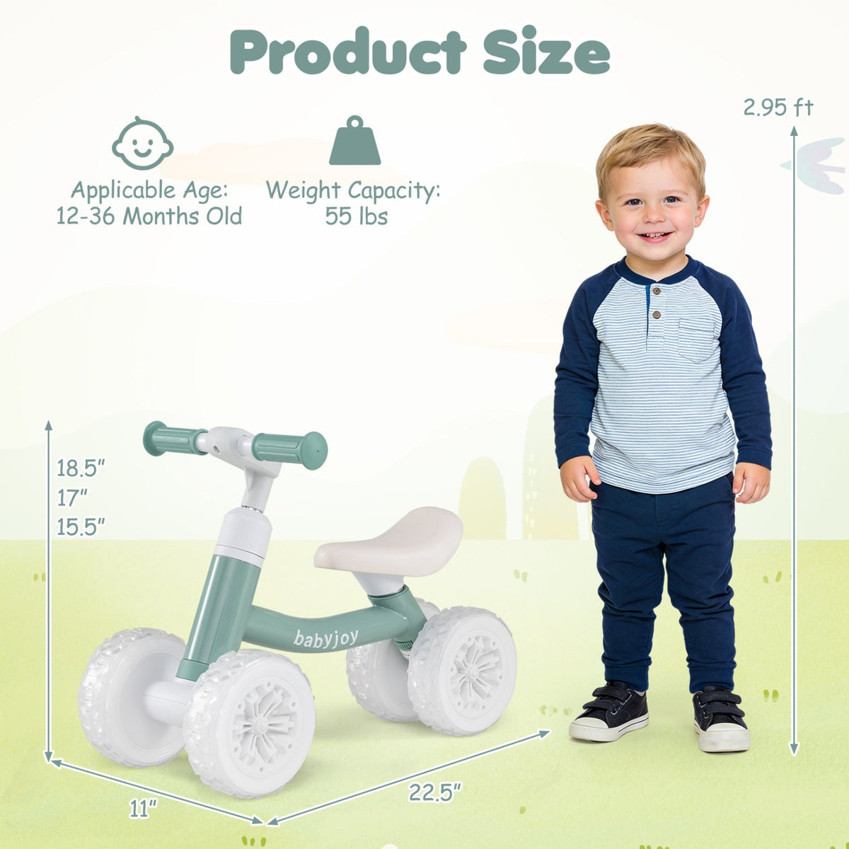 Adjustable Toddler Balance Bike with Light-Up Wheels - view 6