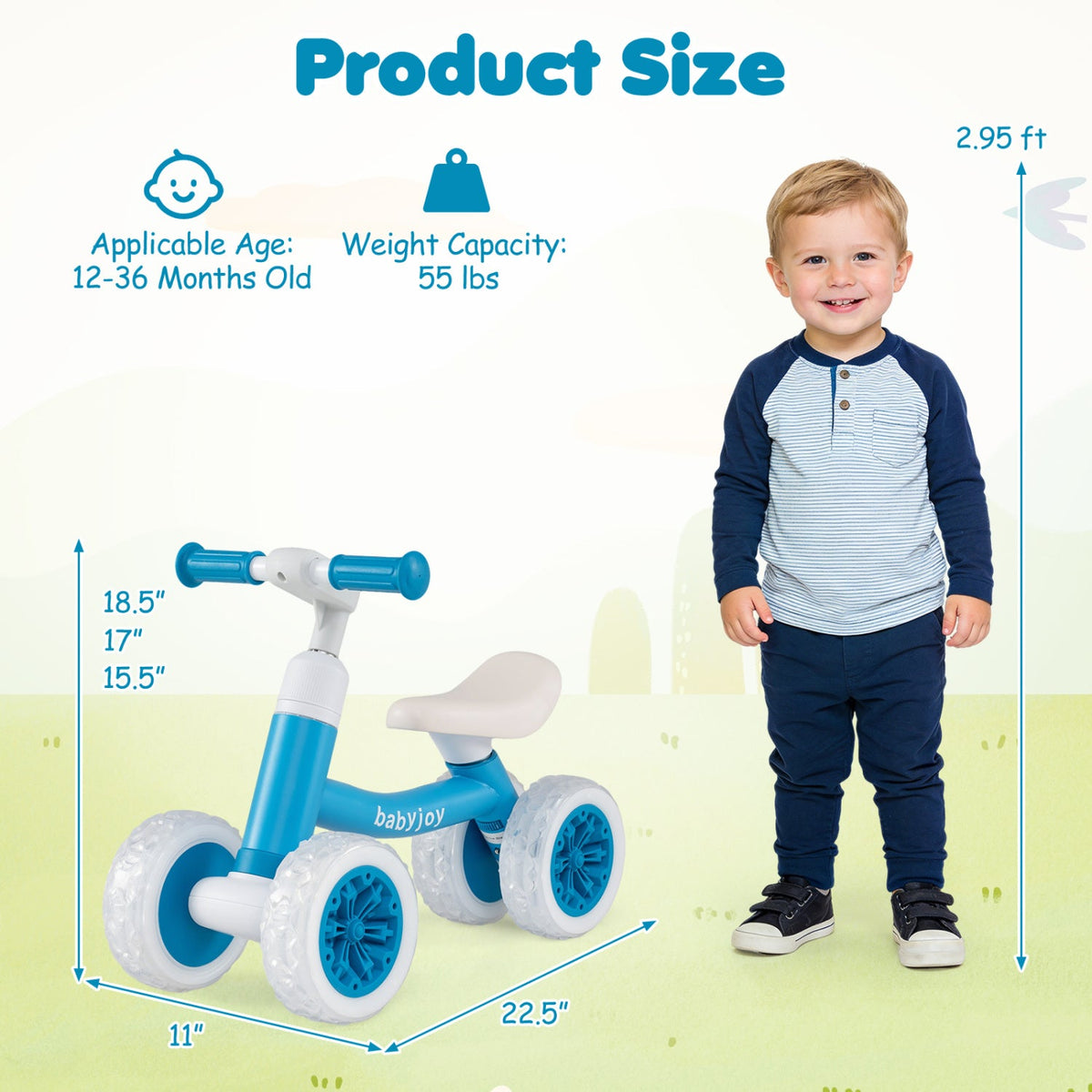 Adjustable Toddler Balance Bike with Light-Up Wheels - view 20