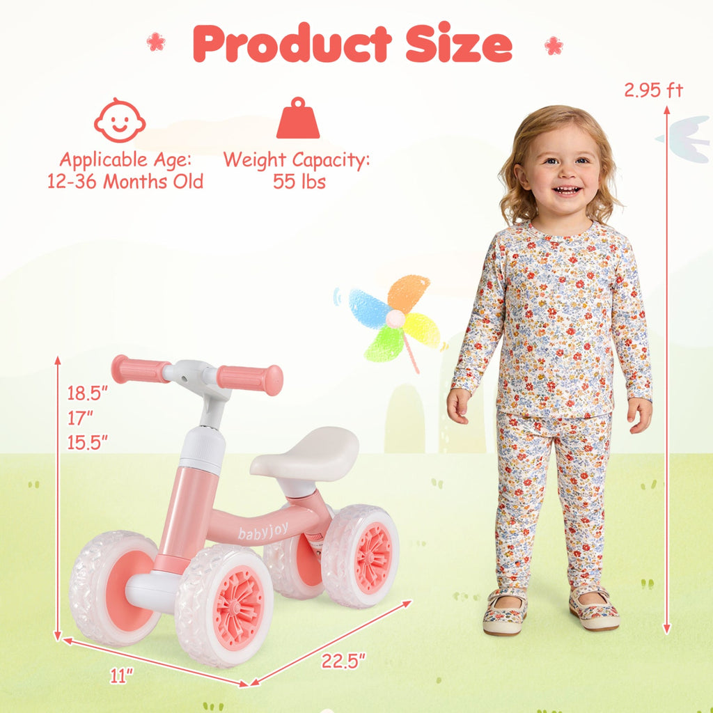 Adjustable Toddler Balance Bike with Light-Up Wheels - view 13