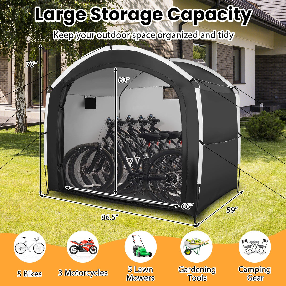 5-Bike Oxford Fabric Storage Tent - view 4