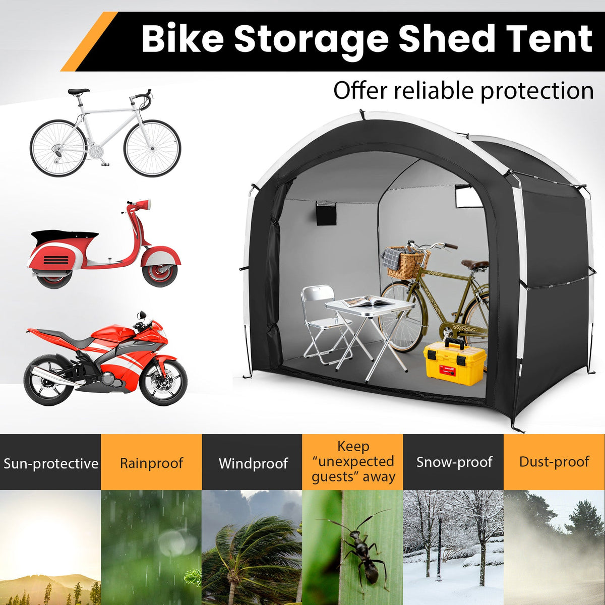 5-Bike Oxford Fabric Storage Tent - view 6