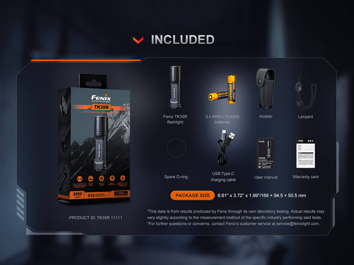 Fenix TK35R Rechargeable High-Performance Tactical Flashlight - view 20
