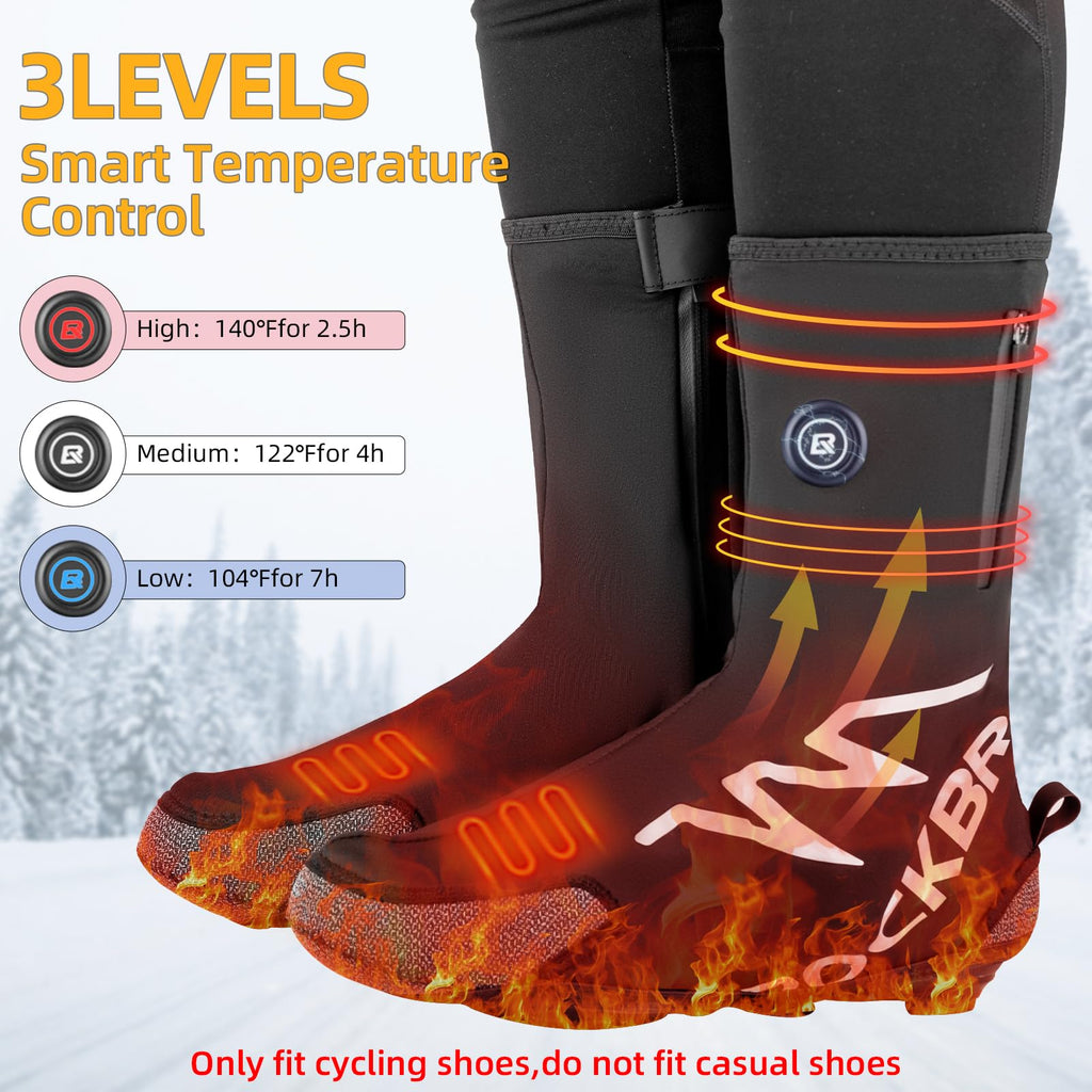 ROCKBROS Heated Cycling Shoe Covers – 5000 mAh Battery