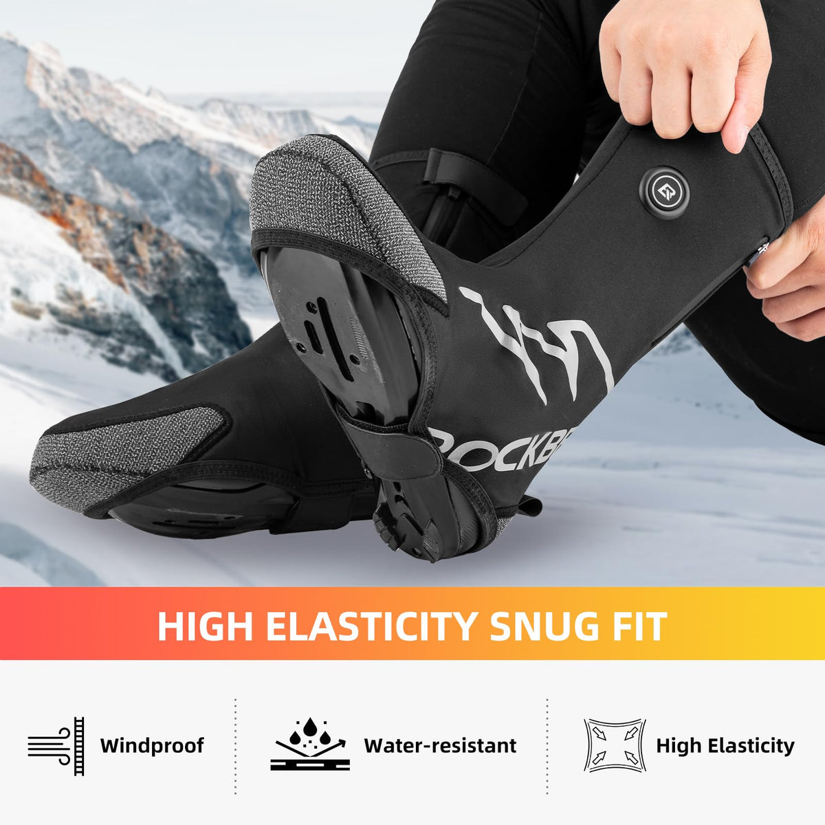 ROCKBROS Heated Cycling Shoe Covers – 5000 mAh Battery