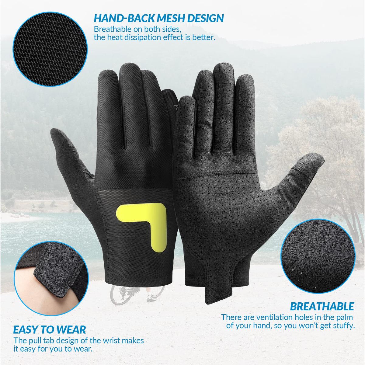 ROCKBROS Breathable Touchscreen Cycling Gloves