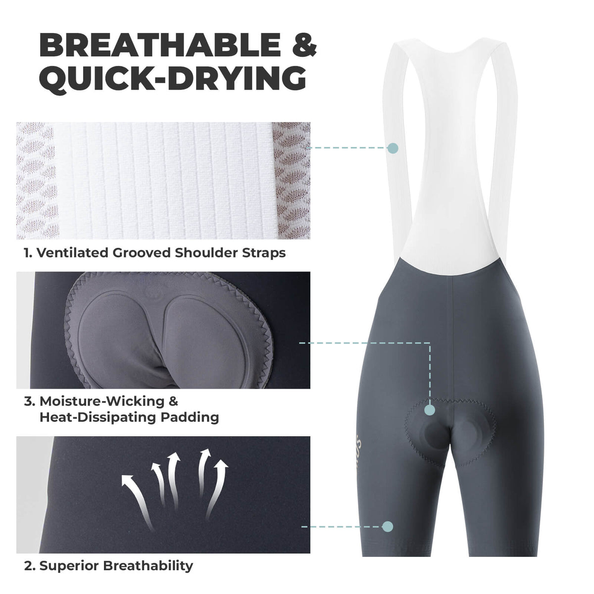 ROCKBROS DOLOMITI Men's Padded Cycling Bib Shorts