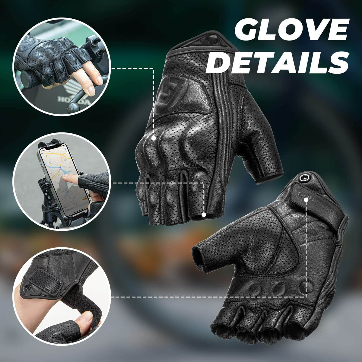 ROCKBROS Gel-Padded Half-Finger Cycling Gloves