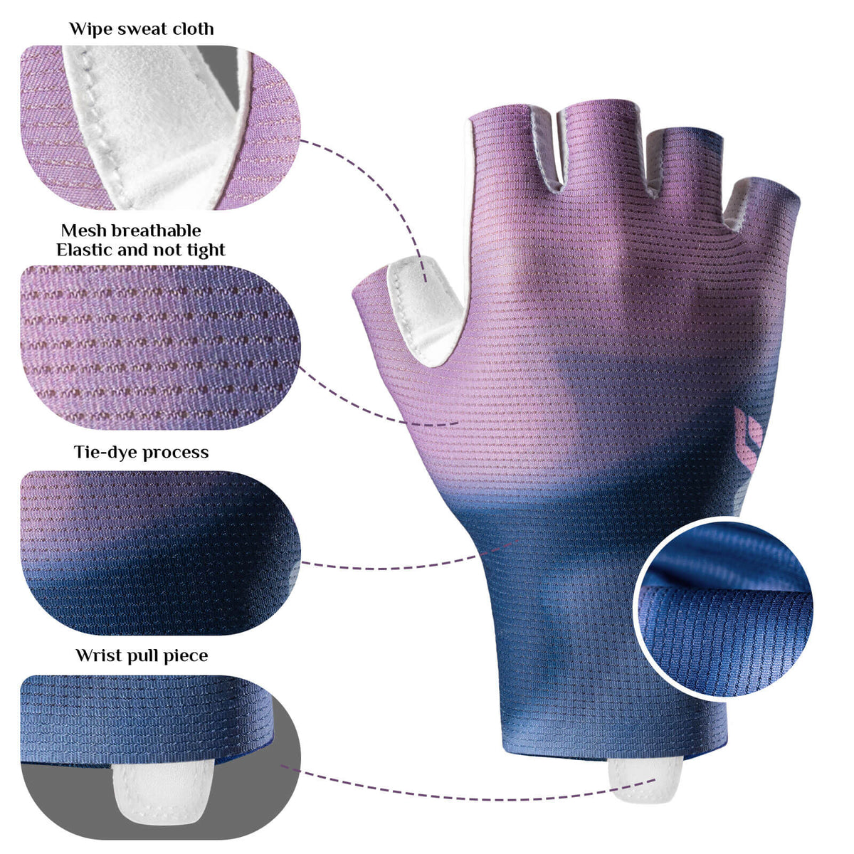 ROCKBROS Women's Padded Half-Finger Cycling Gloves