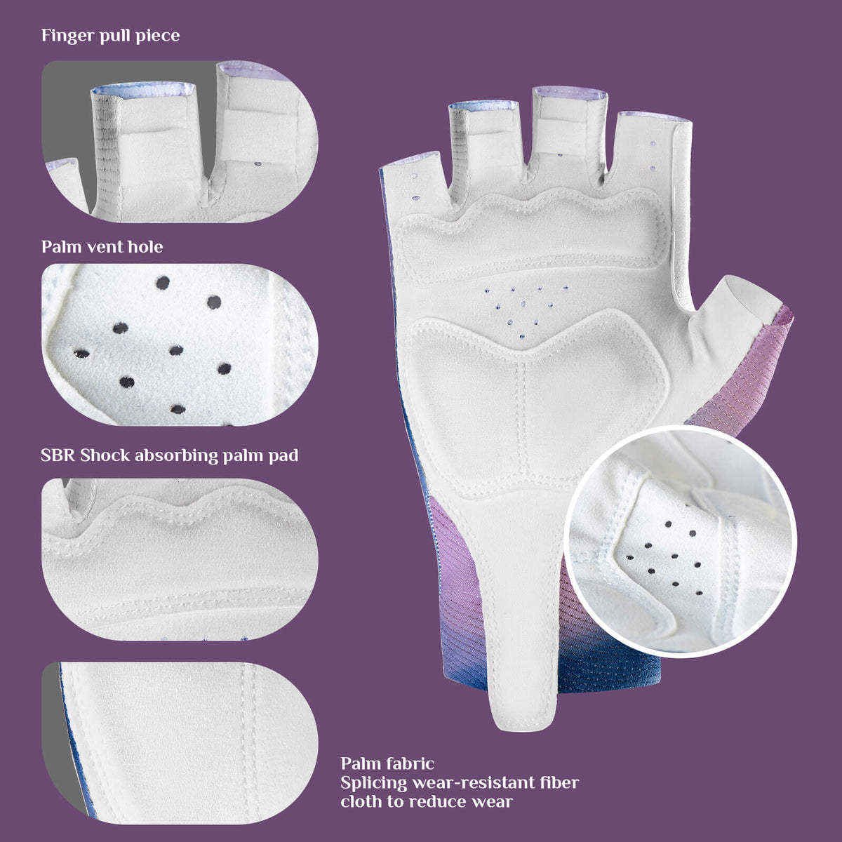 ROCKBROS Women's Padded Half-Finger Cycling Gloves