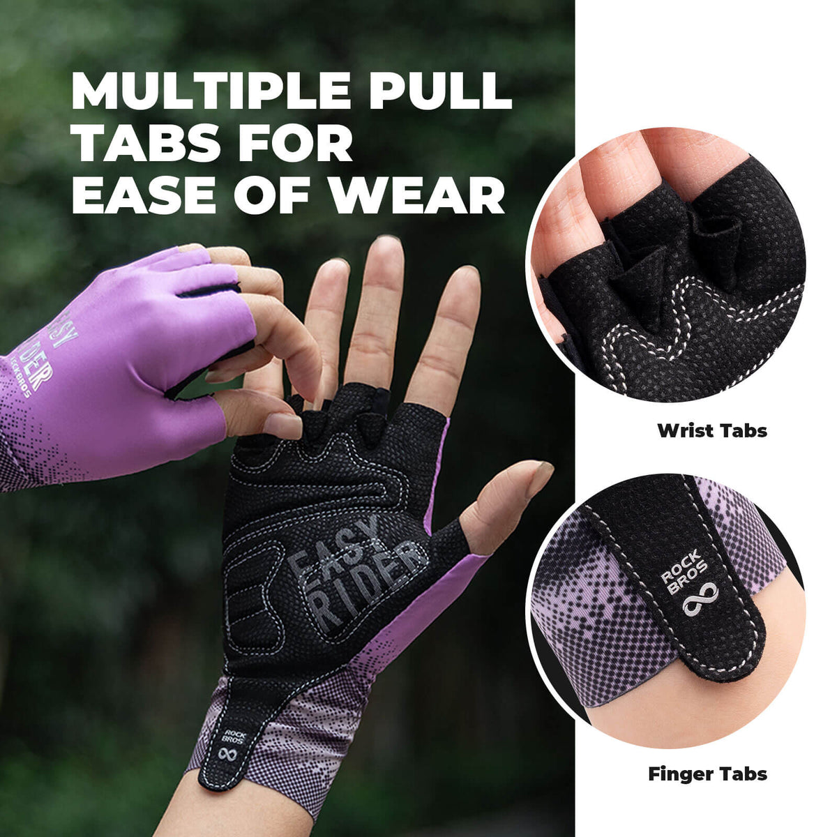 ROCKBROS Women's Gradient Half-Finger Cycling Gloves