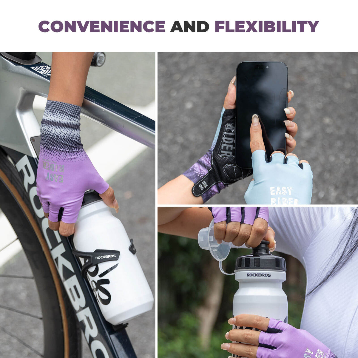 ROCKBROS Women's Gradient Half-Finger Cycling Gloves