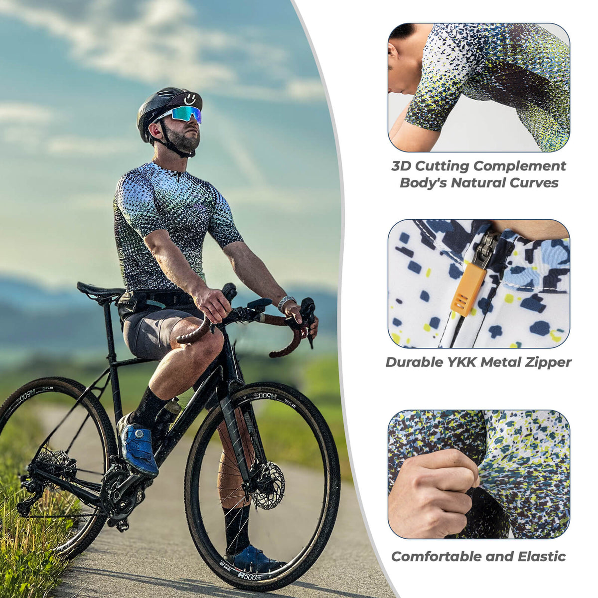ROCKBROS Men's Camouflage Short-Sleeve Cycling Jersey