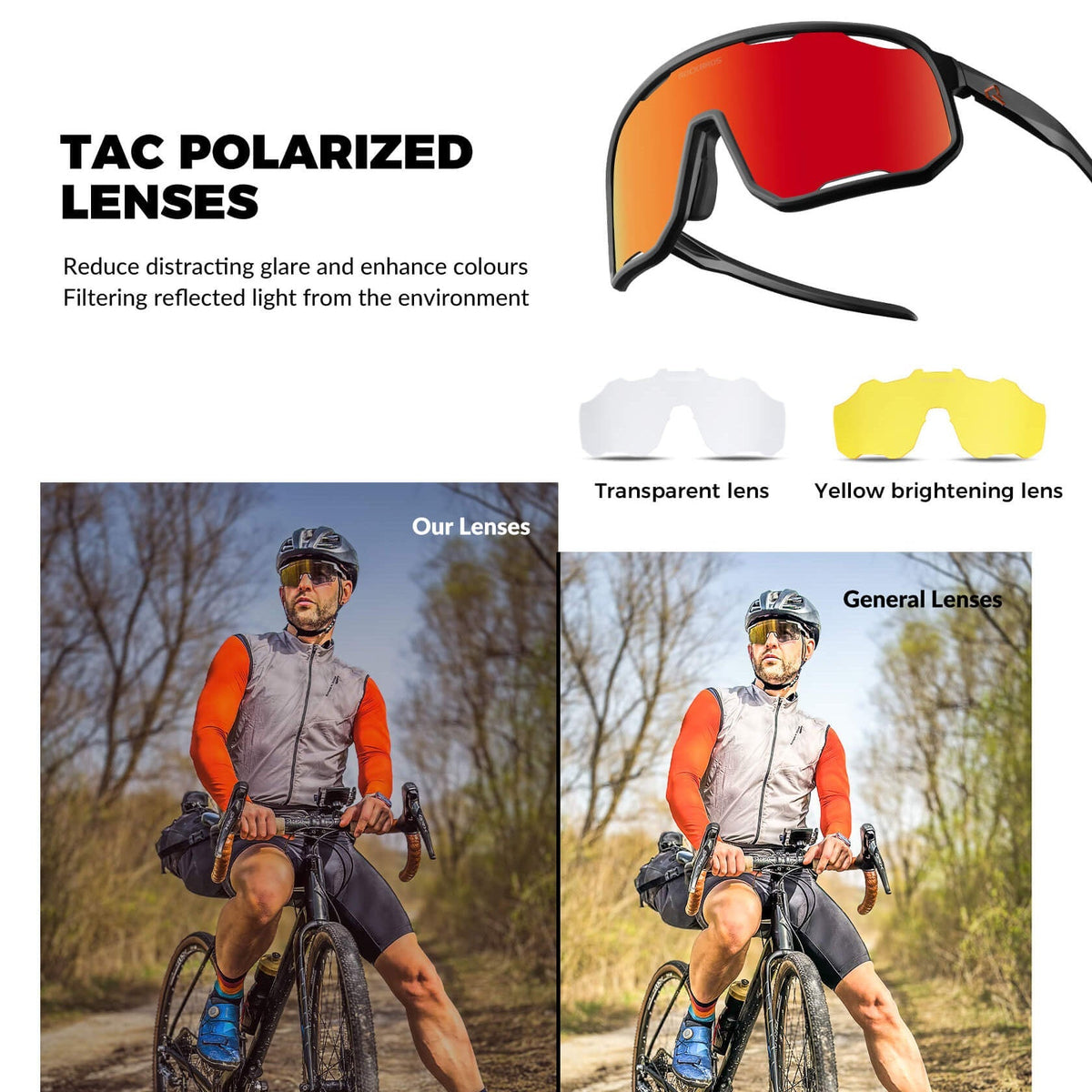 ROCKBROS TR90 Cycling Glasses – Interchangeable Lenses