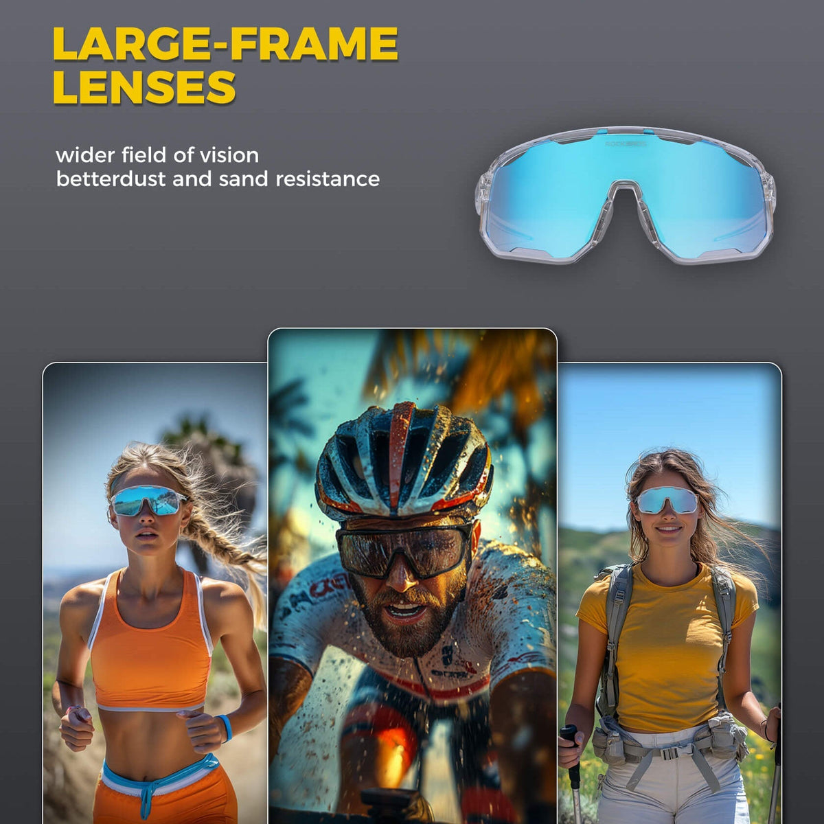 ROCKBROS TR90 Cycling Glasses – Interchangeable Lenses