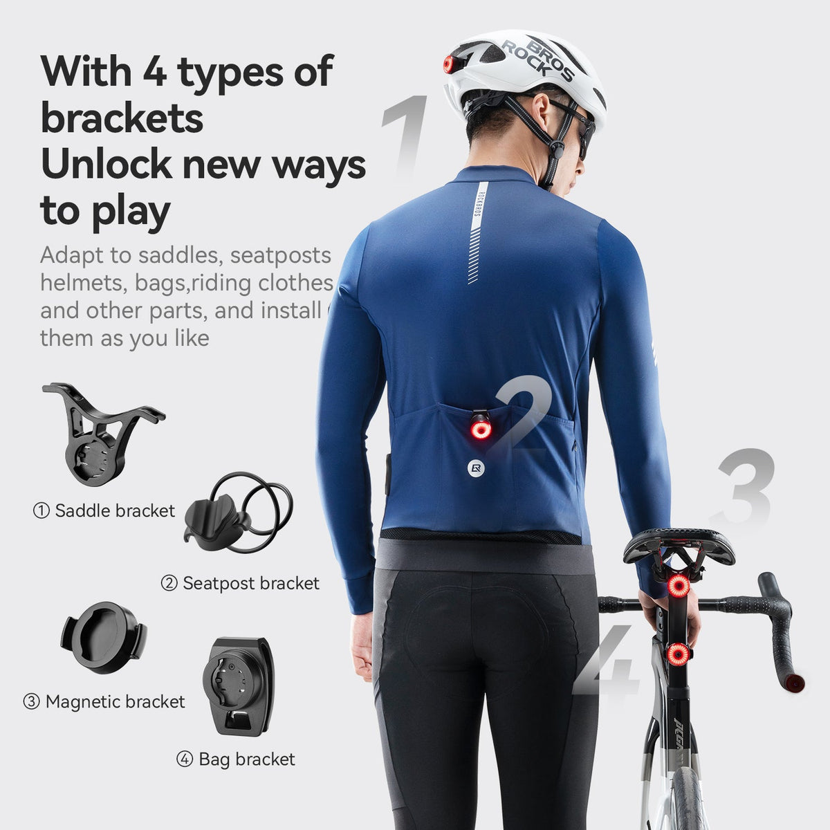 ROCKBROS R0 Smart Brake-Sensing Bike Tail Light
